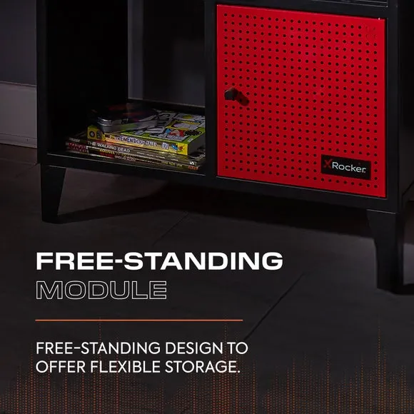 X Rocker MESH TEK Square Shelf Cabinet with 4 Cube Storage 5