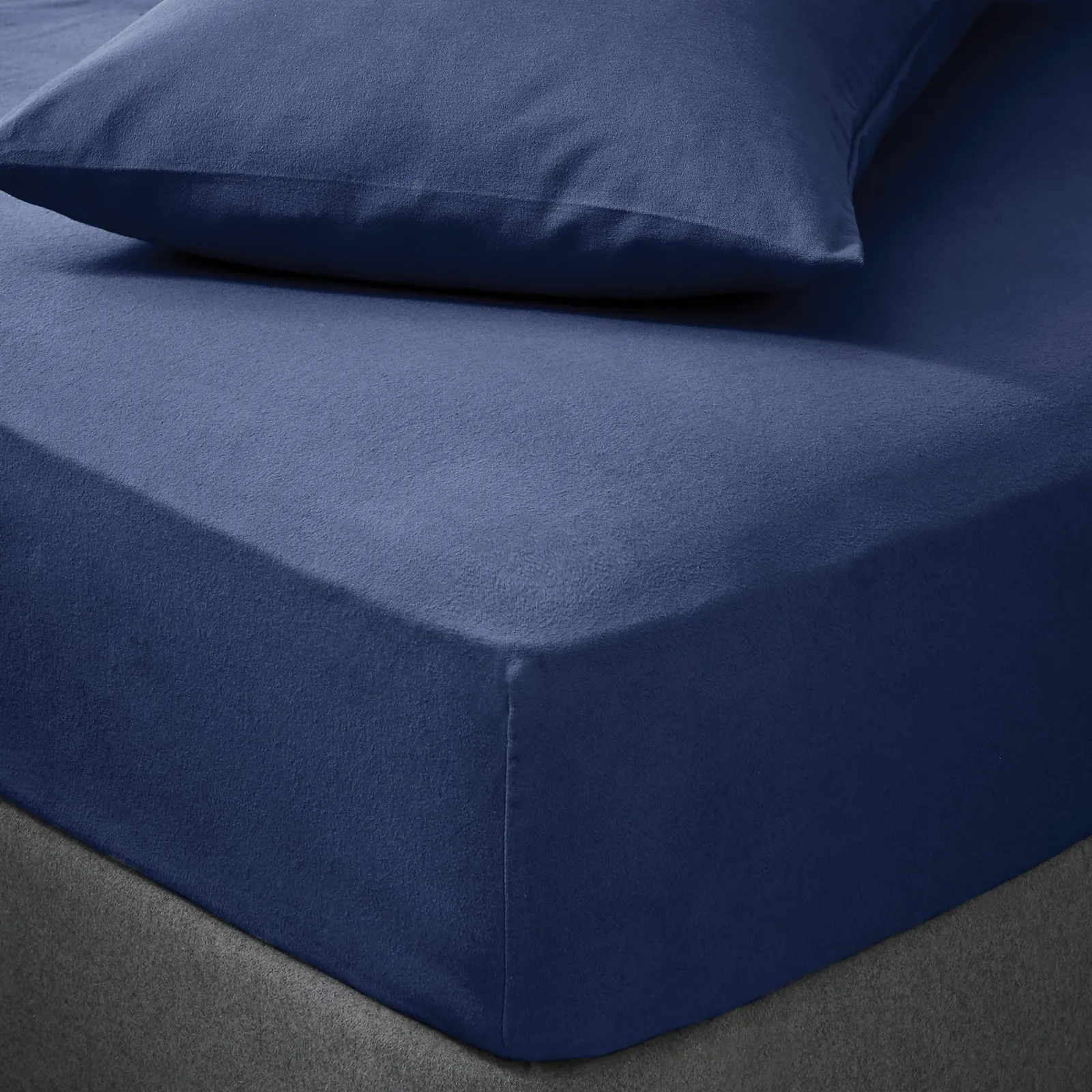 Soft & Cosy Luxury Brushed Cotton Fitted Sheet Navy Blue