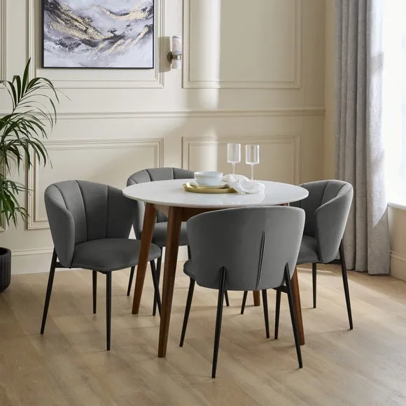Kiley Dining Chair with Black Legs, Velvet 2