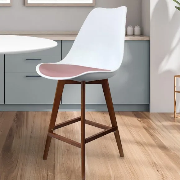 Fusion Living Soho White Plastic Bar Stool 1