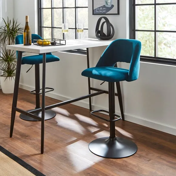 Jonas Adjustable Height Bar Stool, Velvet 2