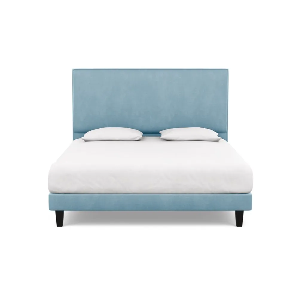 Heal's Heal's Shallow Divan Super King Varese Velvet Sky Dark Solid Wood Feet