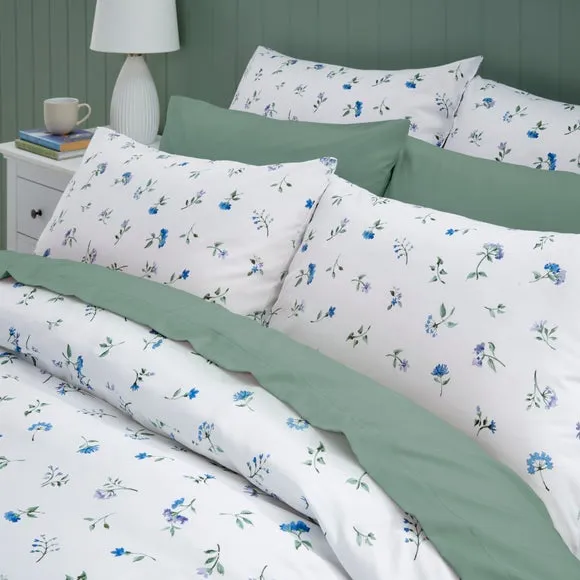 Margo Floral 144 Thread Count 100% Cotton Duvet Cover & Pillowcase Set 4