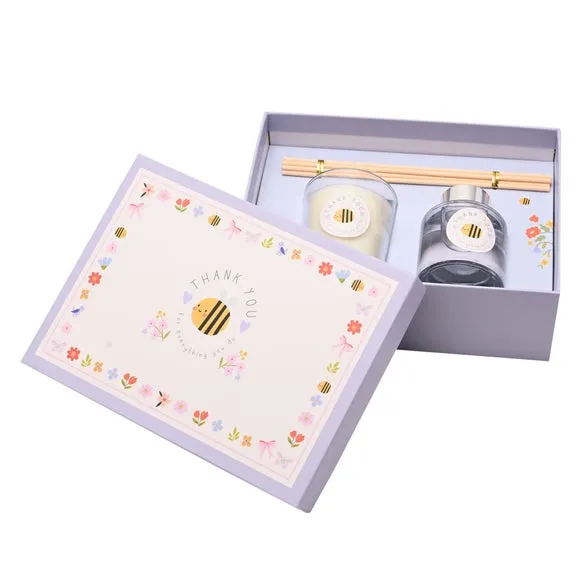 Love Life Thank You Lychee & Raspberry Mini Candle & Diffuser Set 3