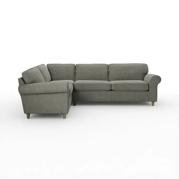 Flori Tonal Plush Chenille Corner Sofa 6