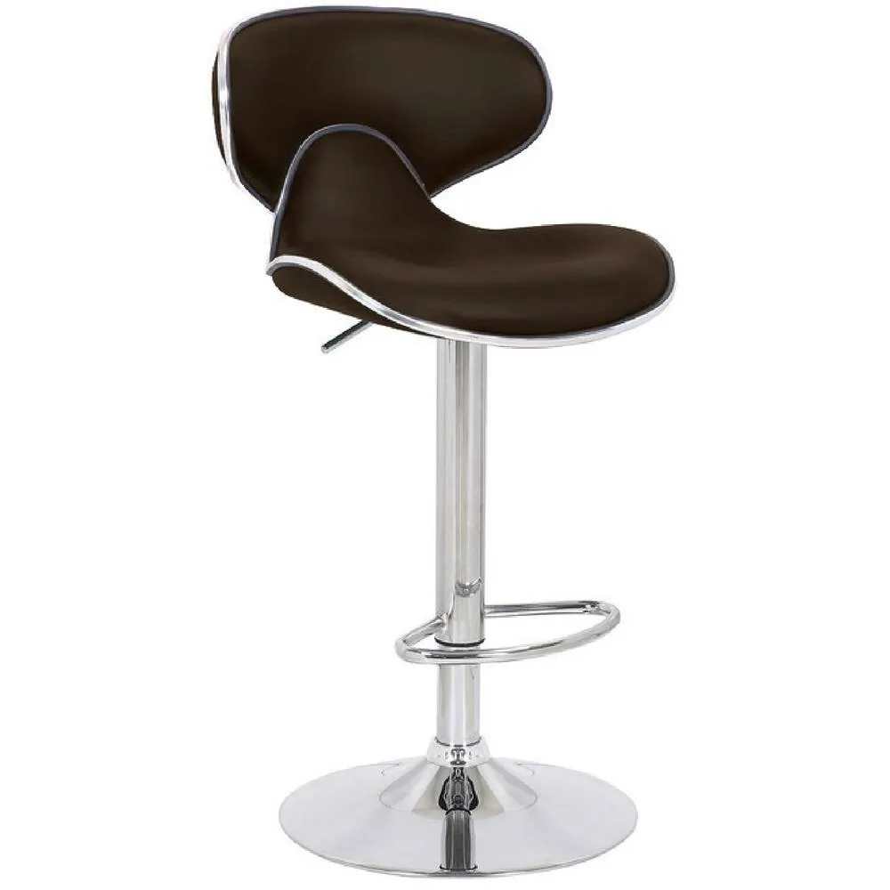 netfurniture Planet Kitchen Breakfast Bar Stool Brown Padded Seat Height Adjustable 3