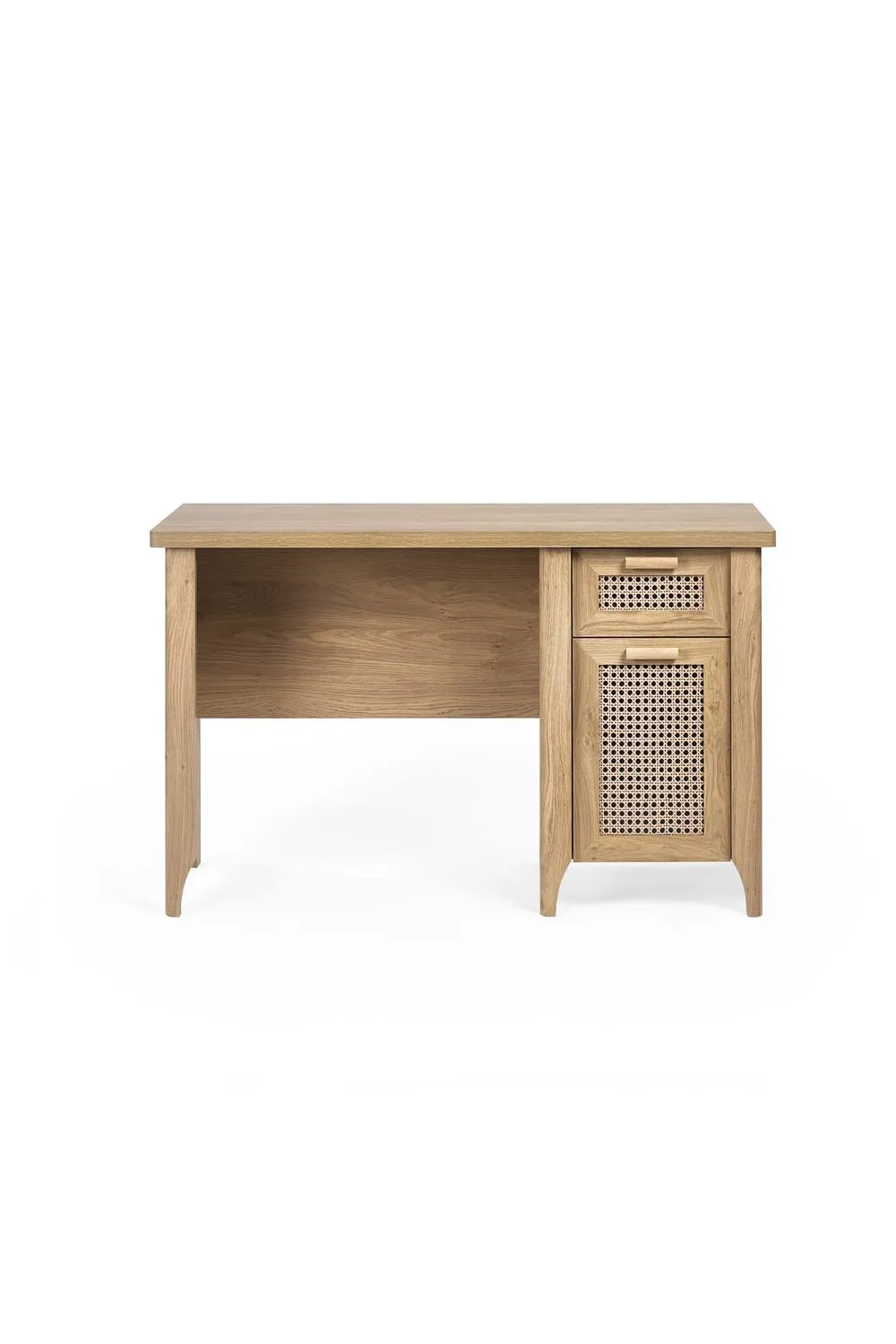 Julian Bowen Sydney Rattan Print Desk with Cupboard in Light Oak 6