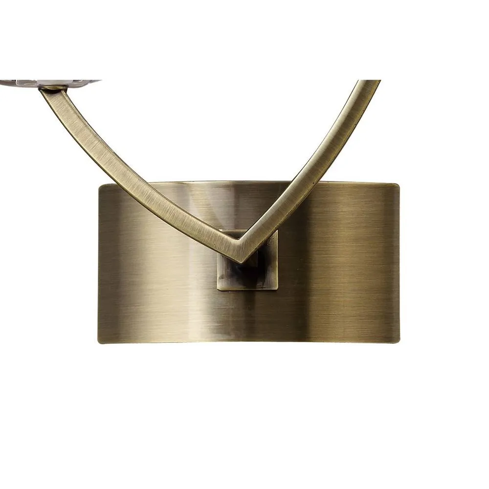Netlighting Akira Wall Lamp Switched 2 Light E14 Antique Brass With Cream Shades in Gold 3