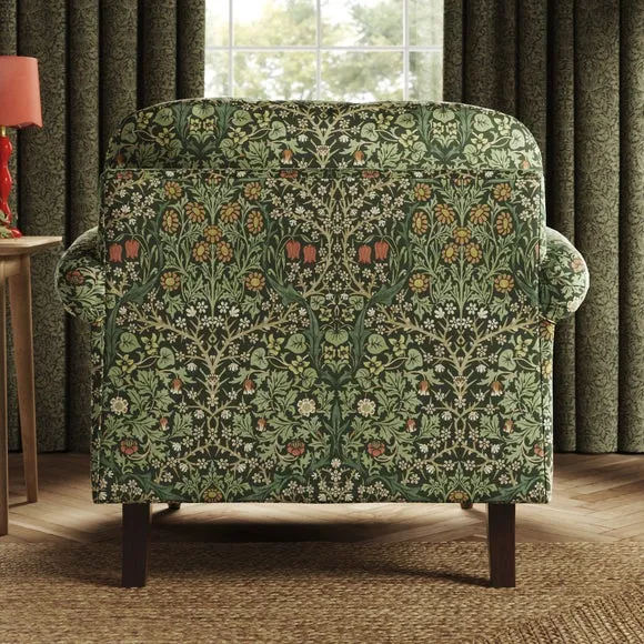 Jolene William Morris Blackthorn Print Velvet Snuggle Chair 2