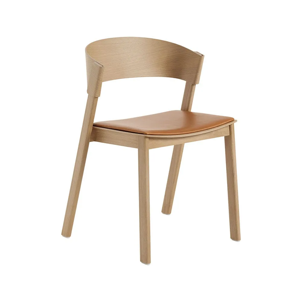 Muuto Cover Side Chair Oak with Cognac Leather Seat 3