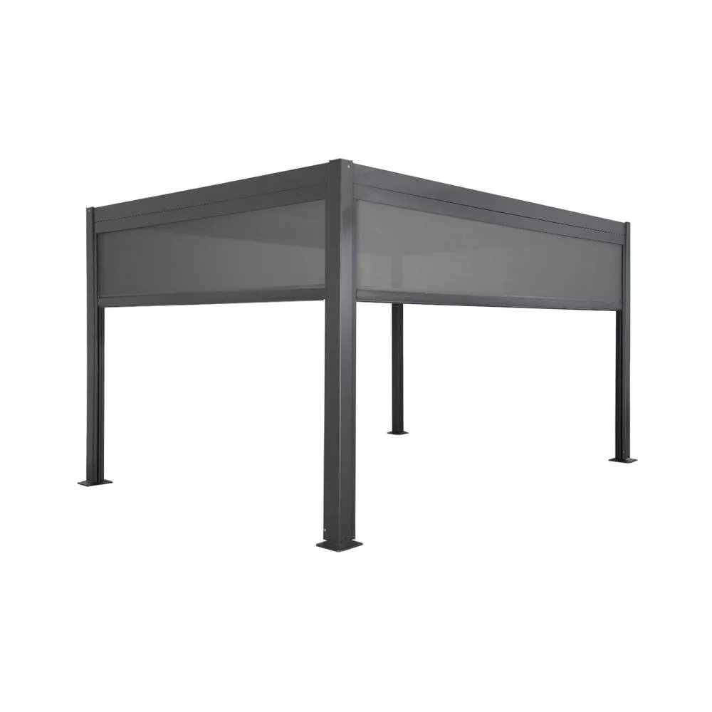sweeek Louvered pergola 4 x 3m with a 3m blind & a 4m blind in Dark Grey 2