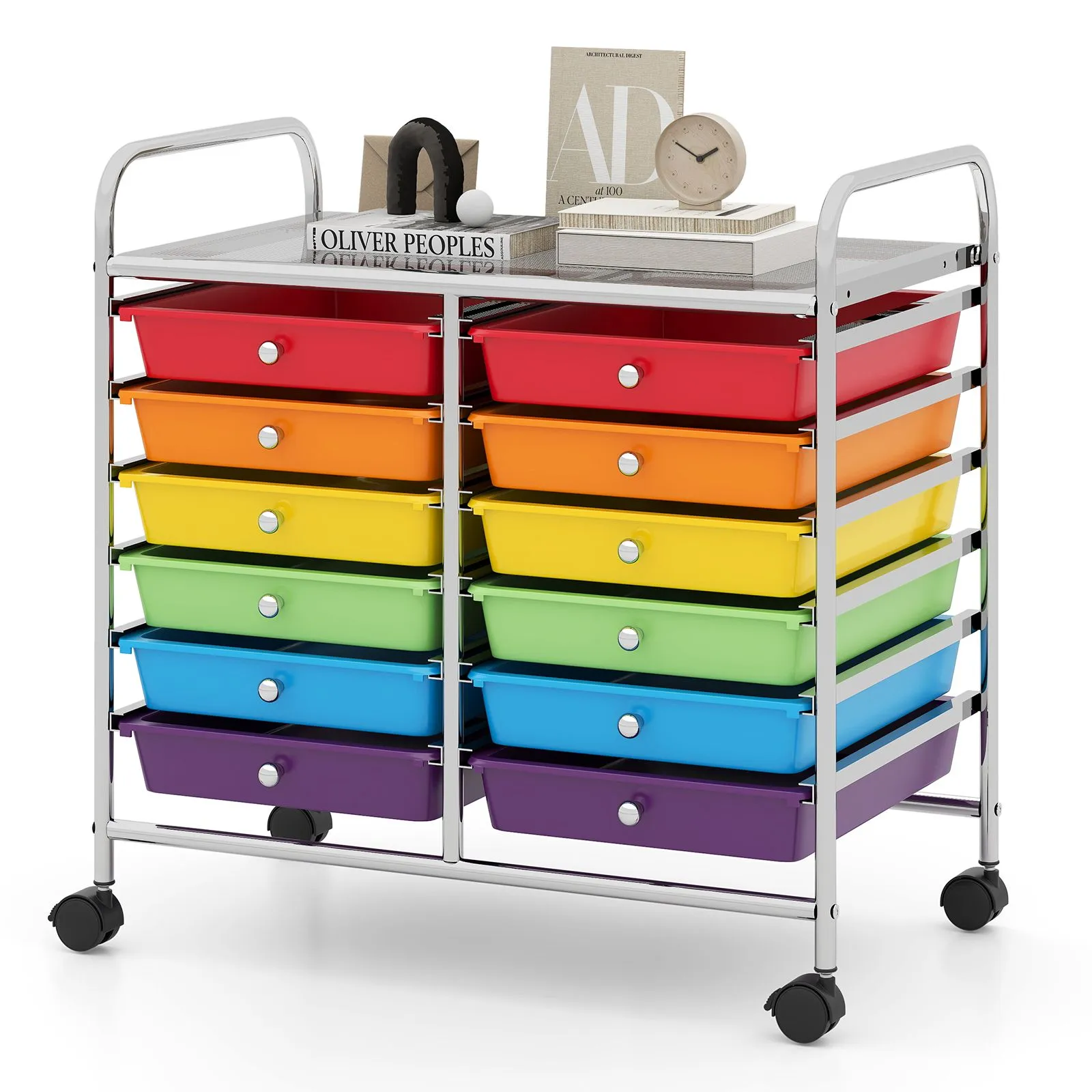 Costway 12 Drawers Multi-Purpose Utility Cart Storage Rolling Cart 1