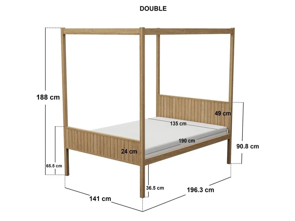 Flair Maddy 4 Poster Bed Natural 6