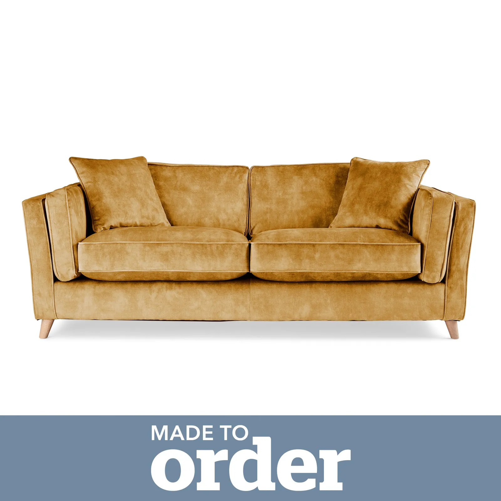 Arabella 3 Seater Sofa Slub Velvet Slub Velvet Mustard