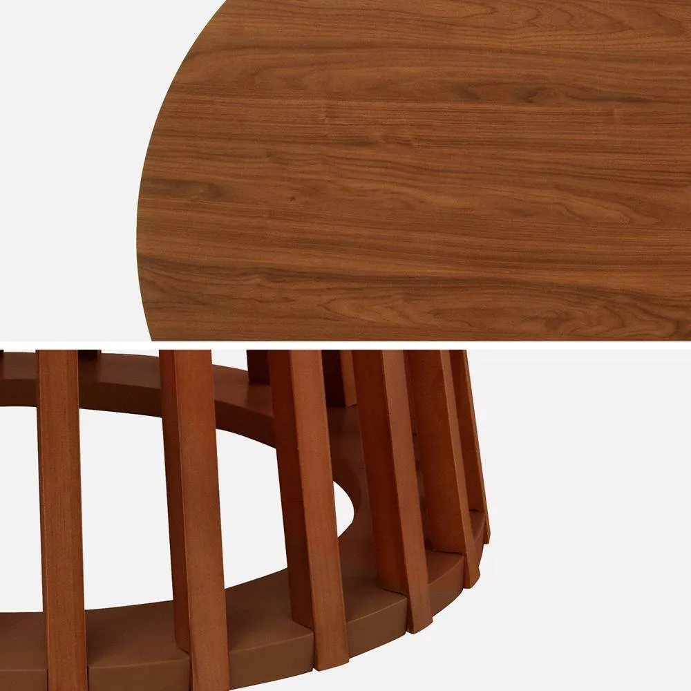 sweeek 4-seater wooden-effect dining table with spruce legs in Dark Brown 4