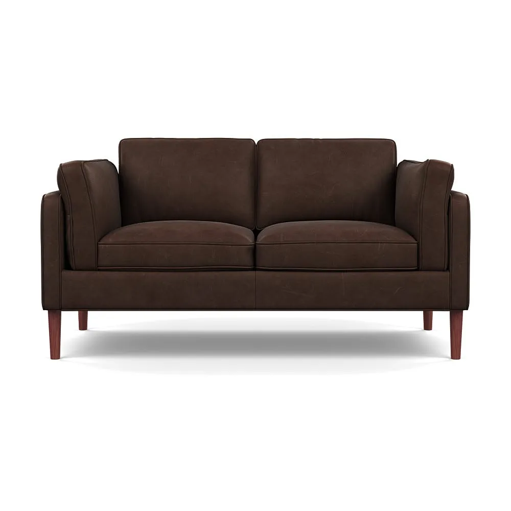 Heal's Sonno 2 Seater Heritage Leather Chestnut 2064 Walnut Feet 1