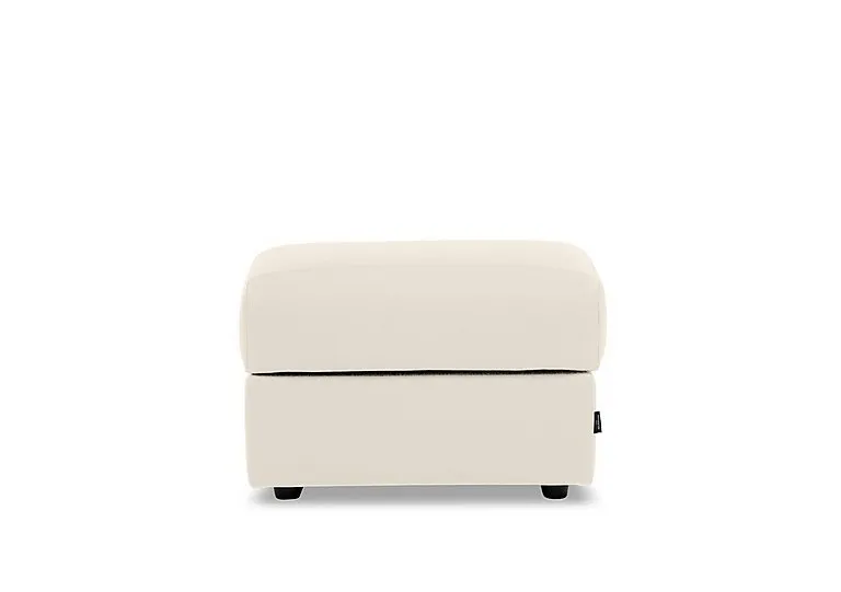 Canto Rectangular Leather Storage Footstool - Botero Bianco