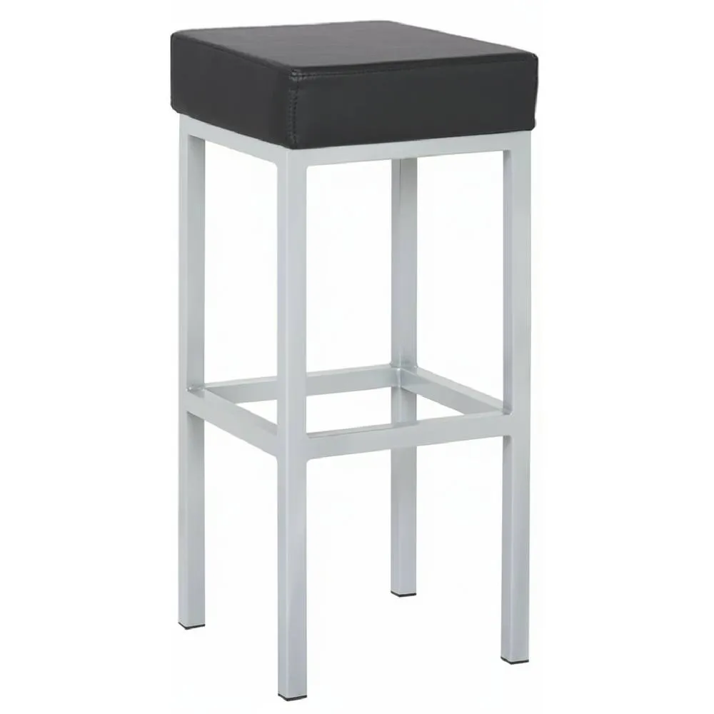 netfurniture Cara Padded Steel Square Stool in Black 2