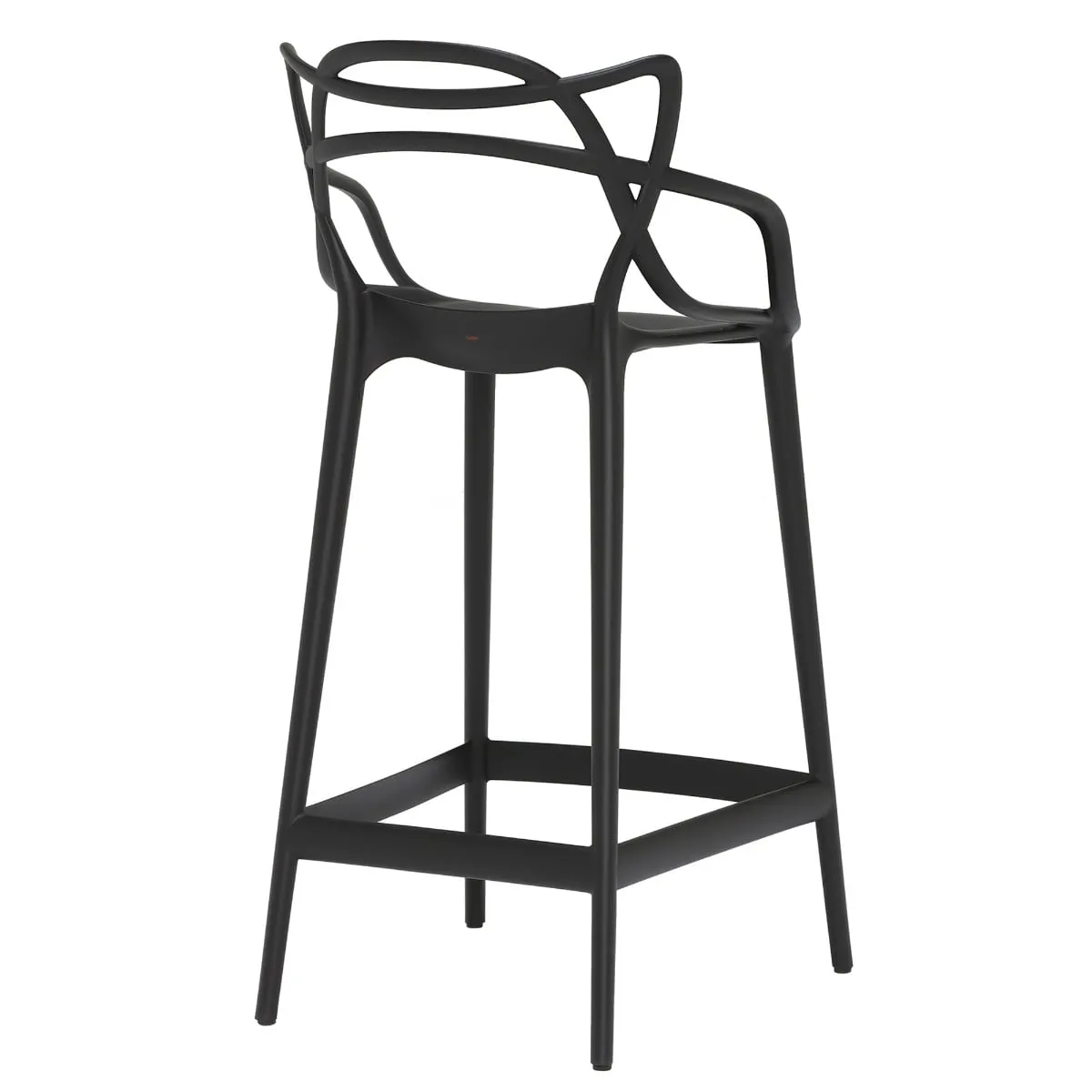 Kartell Masters High Dining Stool Height 75Cm, Black Plastic | Barker & Stonehouse 5