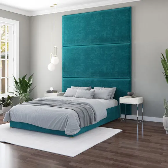 Hanging Wall Panel Dual Mount Plush Velvet Headboard 3