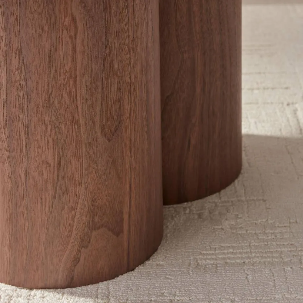 FurnitureboxUK Sutton Round Walnut Veneer Wood Coffee Table 6