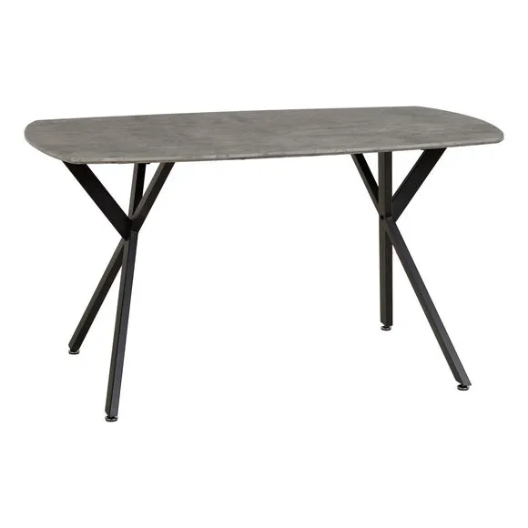 Athens 4 Seater Rectangular Dining Table with 4 Avery Chairs, Concrete Effect 2
