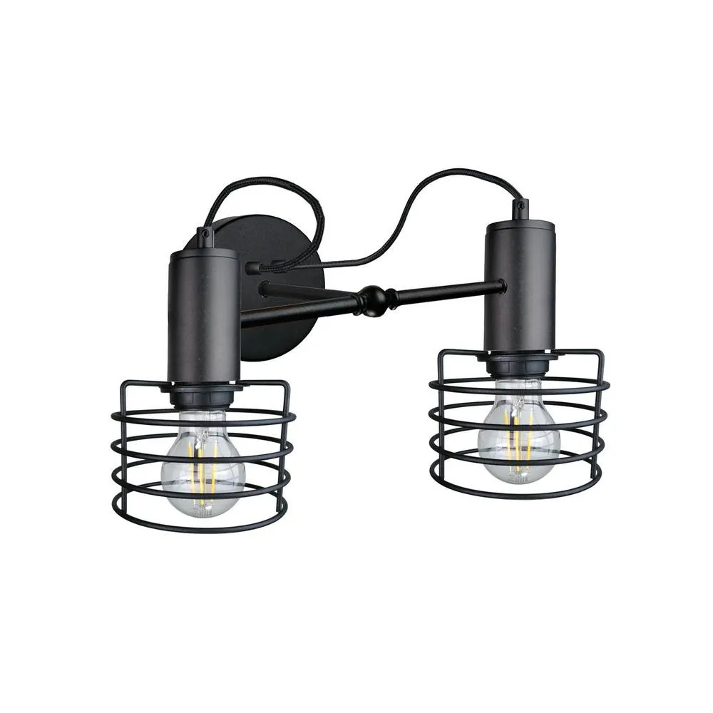 Netlighting Rune Wall Lamp Black 25cm 2x E27