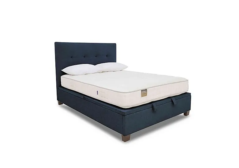 Hadley Ottoman Bed Frame - King Size - Vougue Ocean Blue