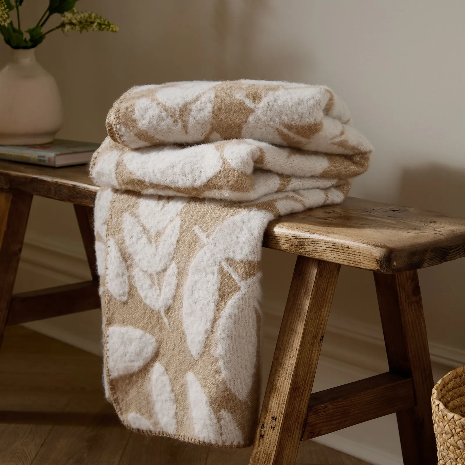 Wylder Nature Hazel Woven Throw in Beige