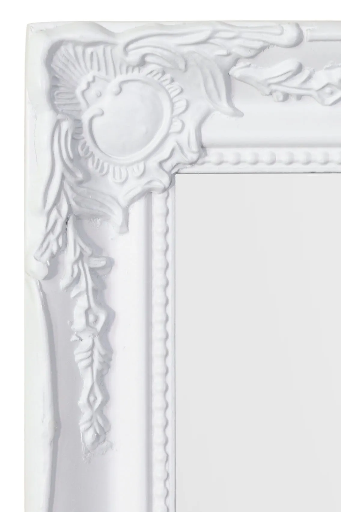 MirrorOutlet Fraser White Beaded Dress Mirror 122cm x 41cm 3