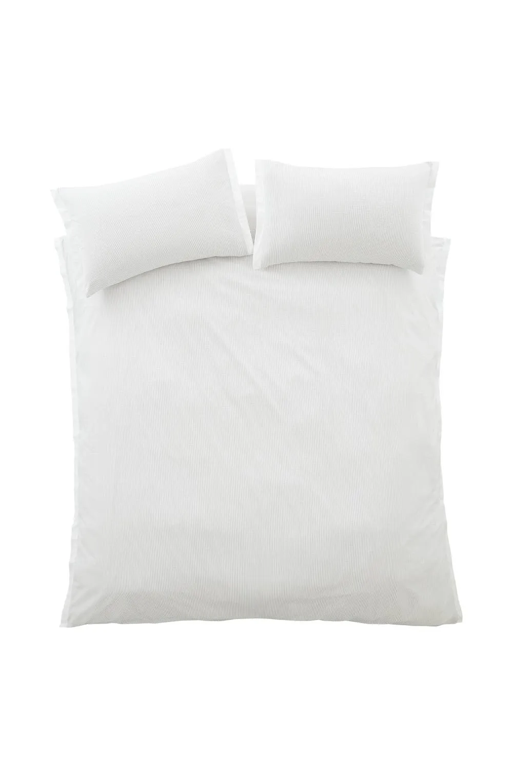 Bianca 'Seersucker Woven Stripe' 180 Thread Count Cotton Duvet Cover Set in Grey 6