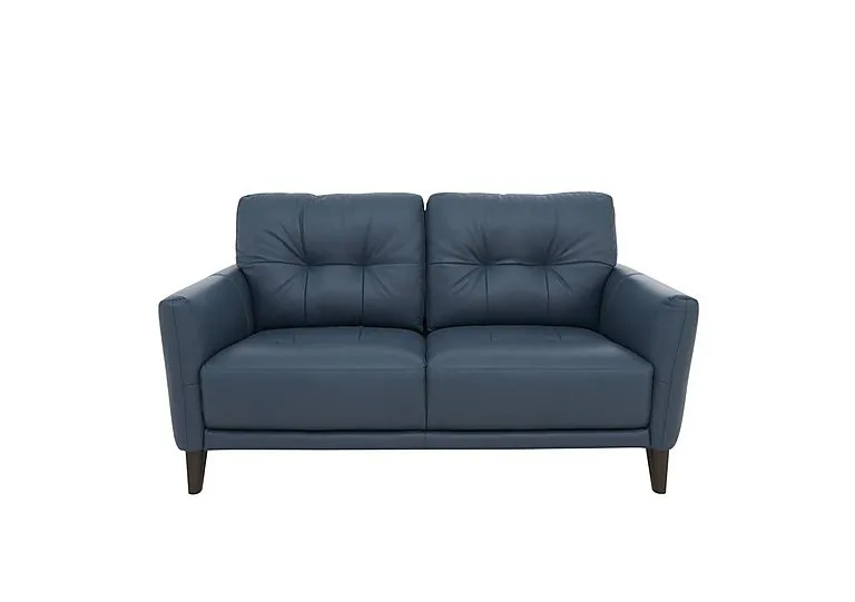 Uno Leather 2 Seater Sofa - BV Ocean Blue