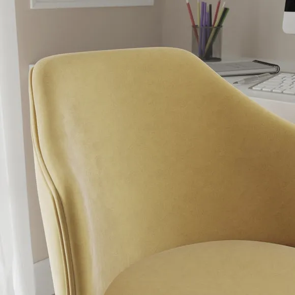 Jarel Ochre Velvet Office Chair 6