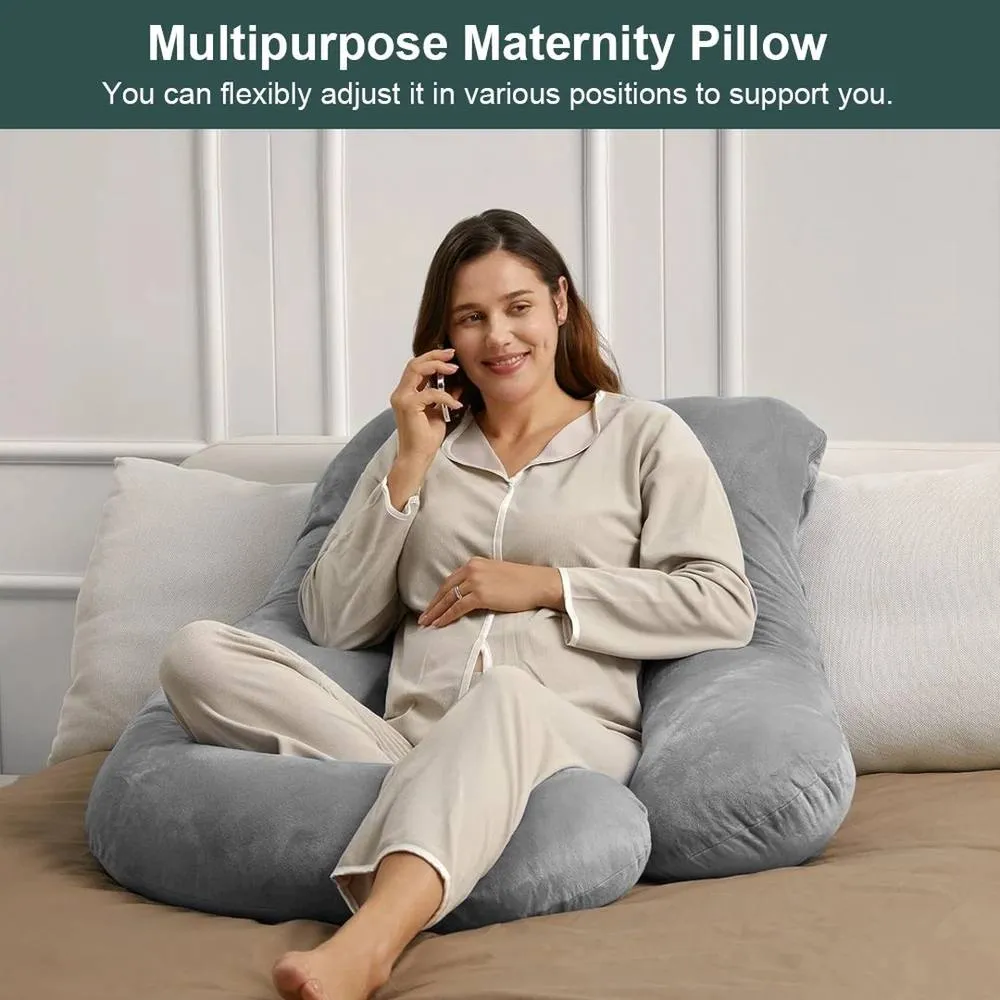 SPETLEK G Shaped Soft Cushion Maternity Support light grey