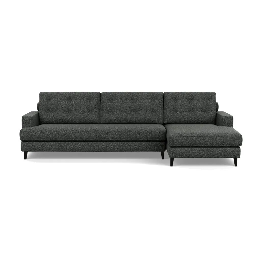 Heal's Mistral Right Hand Facing Corner Sofa Brecon Charcoal Black Feet