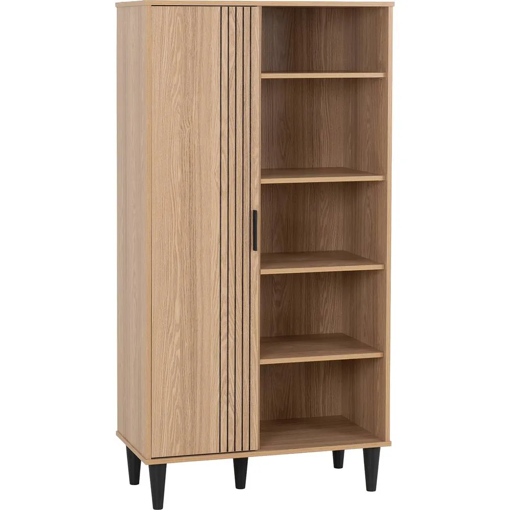 Seconique Tessa 1 Door Bookcase Unit in Natural 2