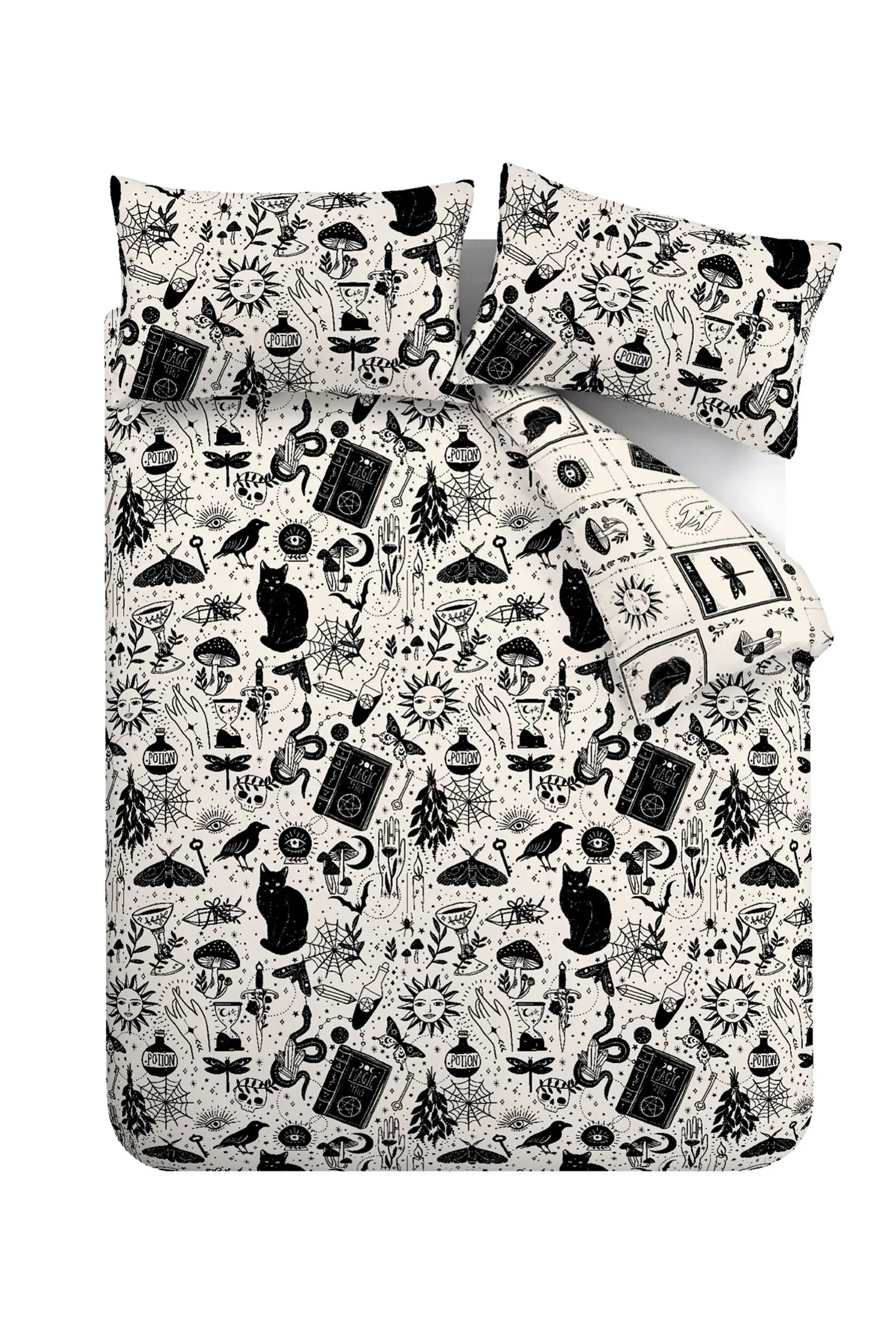 Catherine Lansfield 'Enchanted Witchcraft' Reversible Duvet Cover Set in Black 5