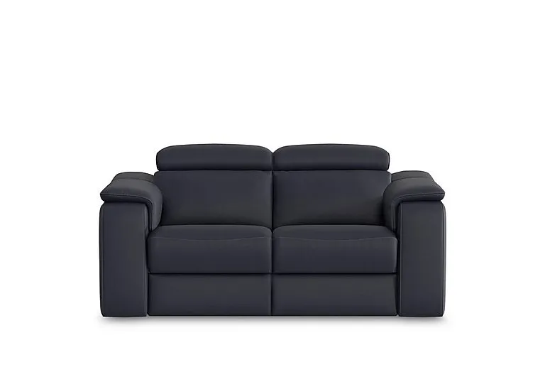 Canto 2 Seater Leather Power Recliner Sofa with Power Headrest and Power Lumbar - Torello Blu