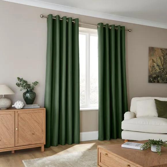 Rotterdam Herringbone Blackout Eyelet Curtains 2