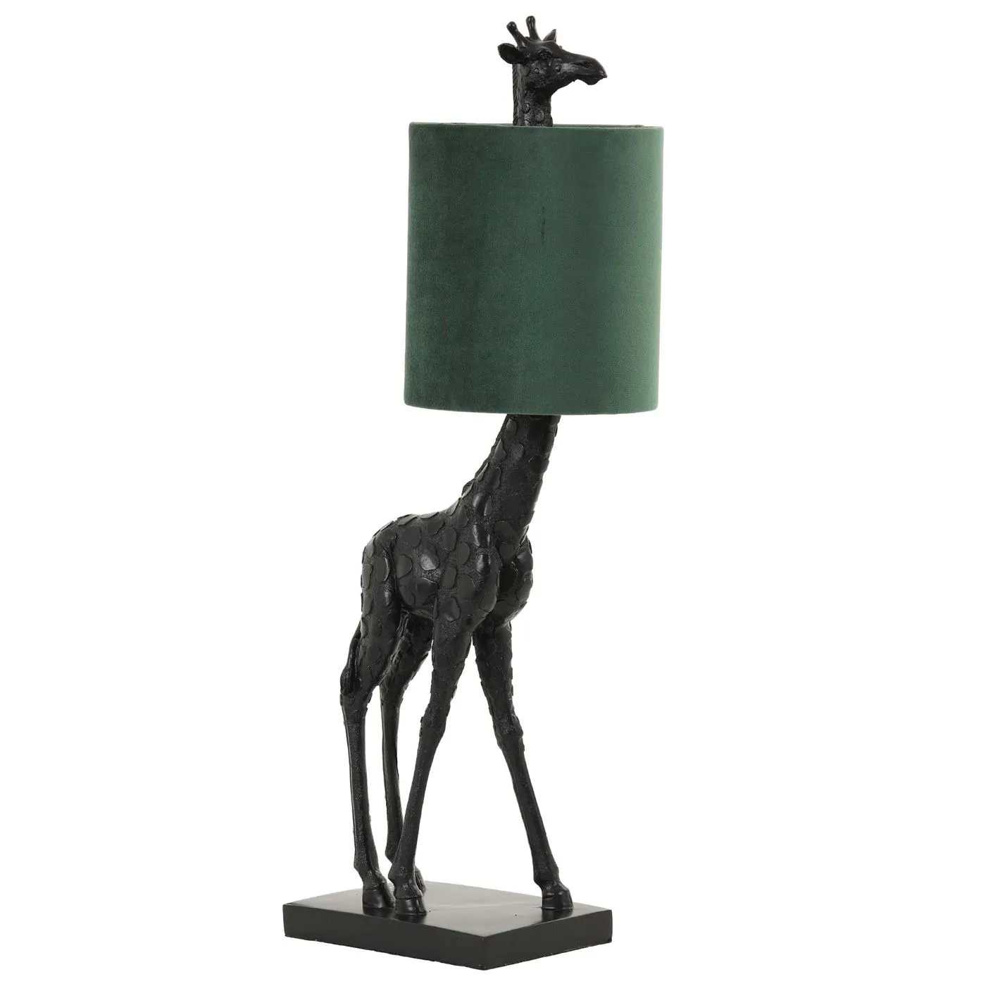 Giraffe Table Lamp, Black and Green