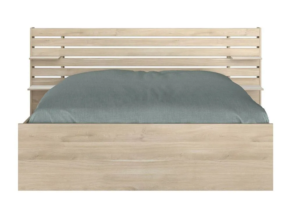 Vente-unique 160 X 200 Cm Bed With Storage - Natural - TENALIA II in Light Oak