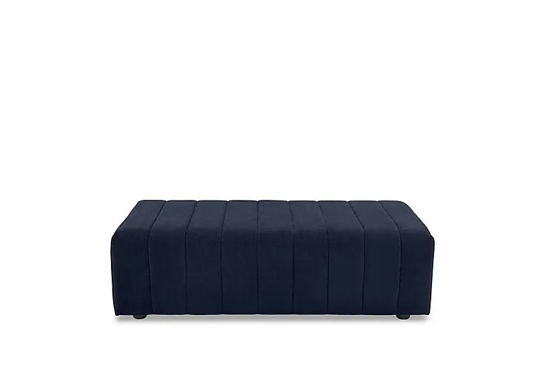 Retreat Designer Fabric Footstool - Aston Navy