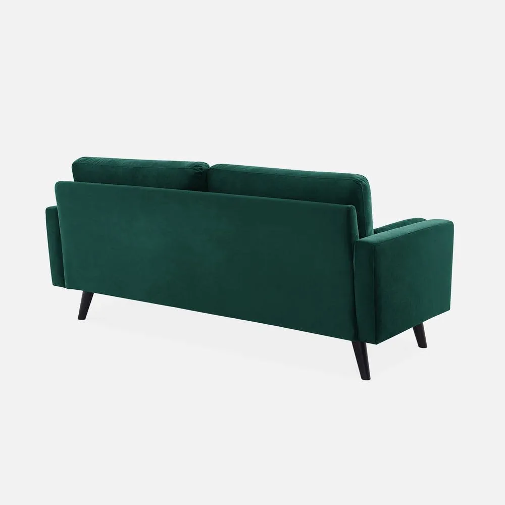 sweeek 3-seater Fabric Sofa With Vintage Style in Dark Green 3