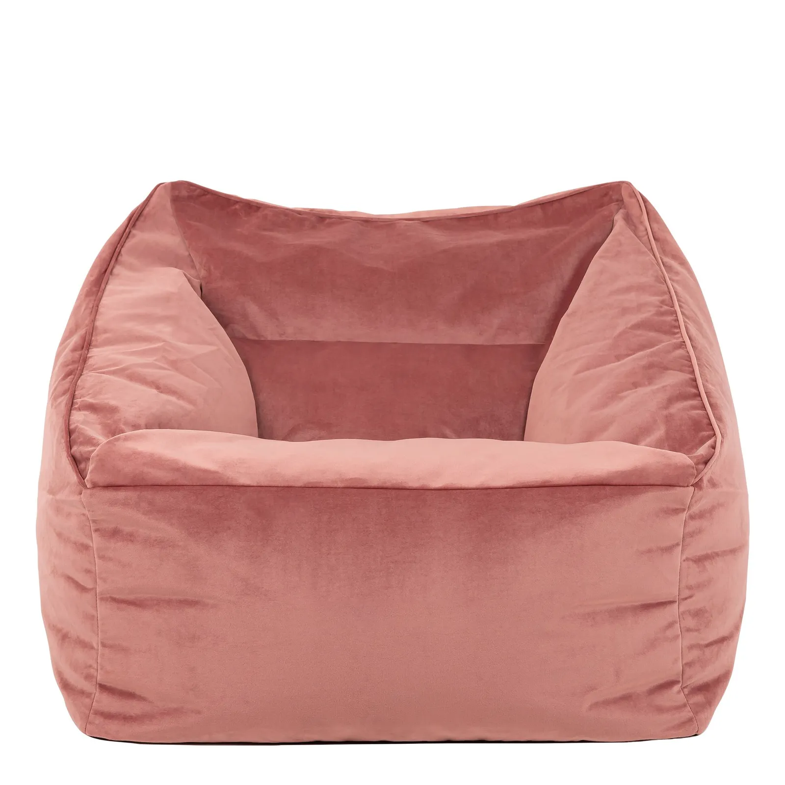 icon Natalia Velvet Adults Bean Bag Armchair, Large Beanbag Dusk Pink in Light Pink