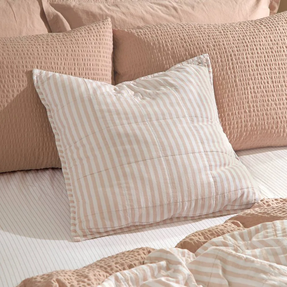 Yard Hebden Striped 100% Cotton Cushion in Pink 2