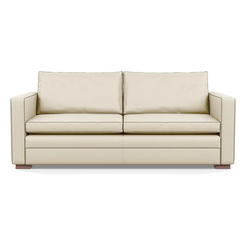 Heal's Palermo 3 Seater Sofa Leather Grain Storm 006 Walnut Feet 1
