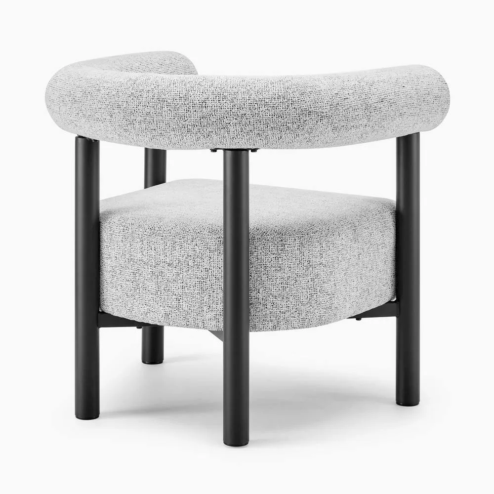 FurnitureboxUK Mirabel Fabric Accent Tub Chair in Grey 6
