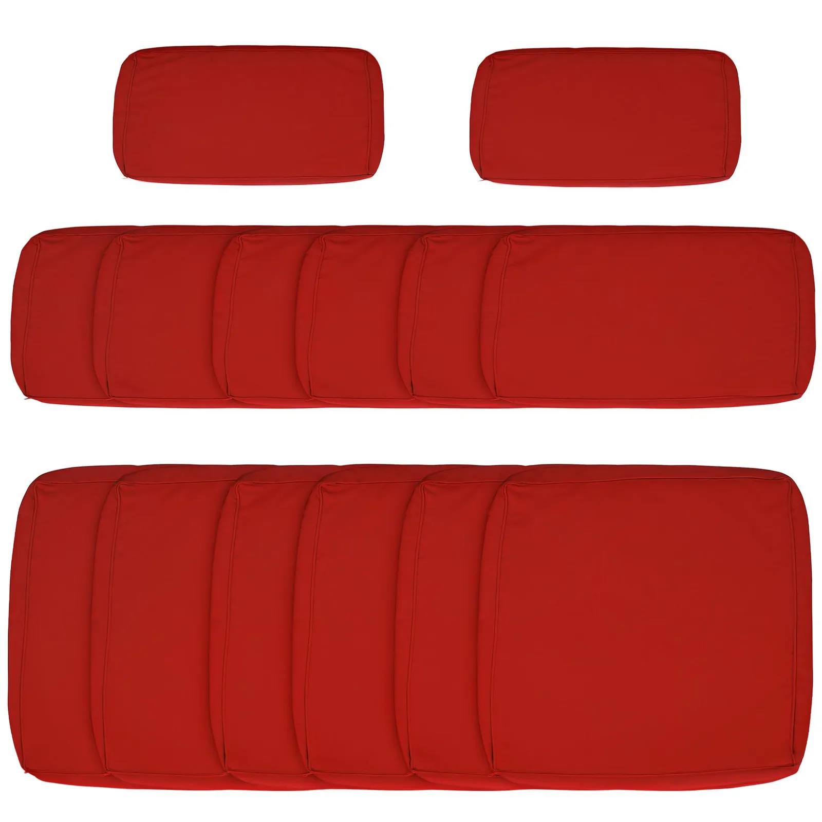 OUTSUNNY Garden Rattan Sofa Set Polyester Cover Replacement No Cushion in Red 2