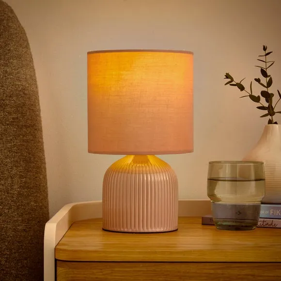 Hebe Ribbed Ceramic Table Lamp 2