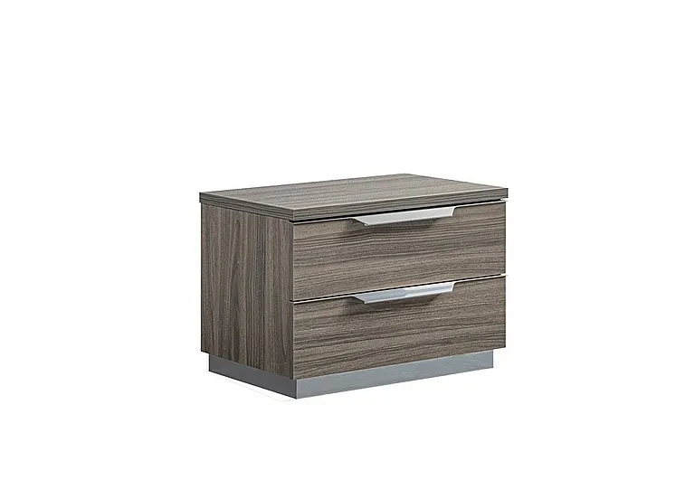 Venezia 2 Drawer Large Bedside Cabinet - Grey